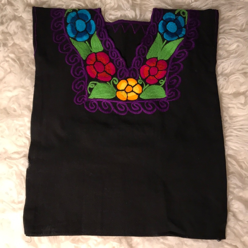 Kids Mexican Embroider Flower Top